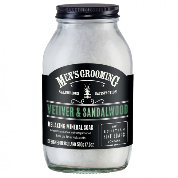 Men's Grooming Vetiver & Sandalwood Relaxing Mineral Soak im Glastiegel
