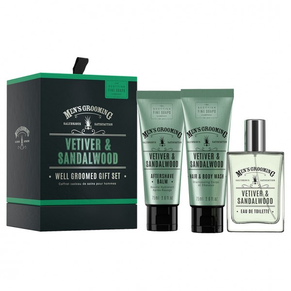 Men's Grooming Vetiver & Sandalwood Well Groomed Gift Set